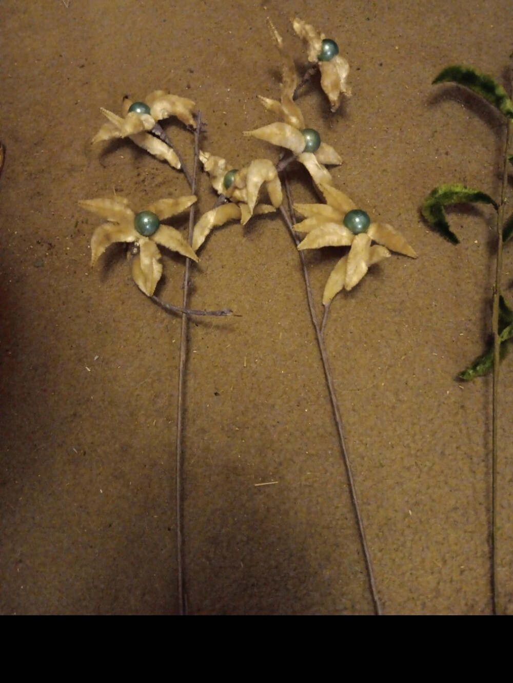 Vintage velvet flower picks - Picture 3 of 3